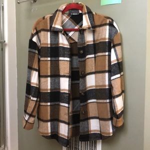SHEIN plaid jacket with buttons